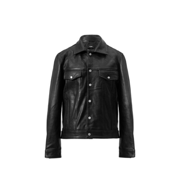 Black-Mens-Leather-Trucker-Jacket