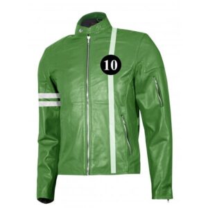 Green-White-Ben-10-Leather-Jacket