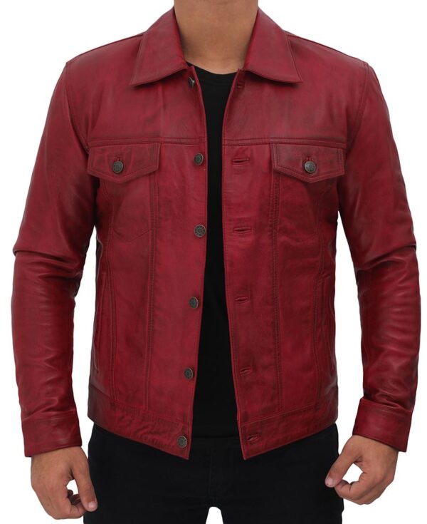 genuine-Reddish-Maroon-Leather-Trucker-Jacket