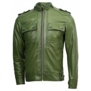 Men-Green-Biker-Jacket