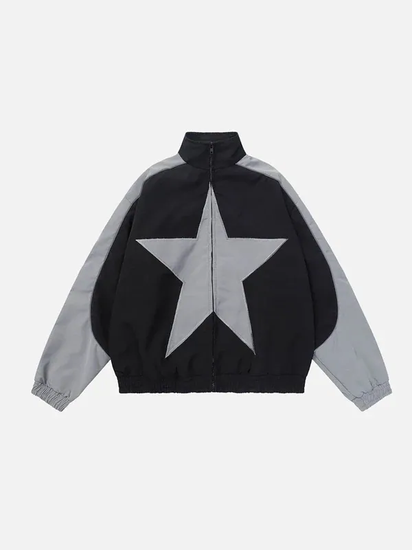 Aelfric-Eden-Reflective-Stripe-Star-Zipper-Jacket