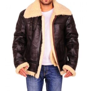 Dark-Brown-Sheepskin-Leather-Jacket