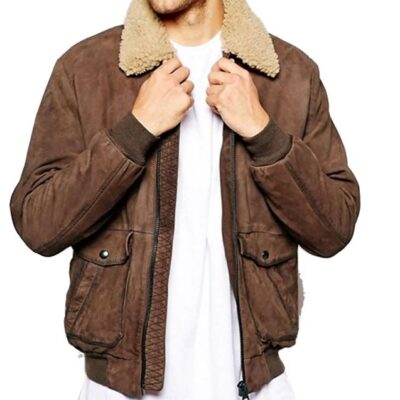 Mens-Brown-Leather-Bomber-Jacket-with-Sherpa-Fur-Collar