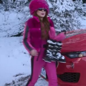 Falling for Christmas 2022 Lindsay Lohan Pink Tracksuit