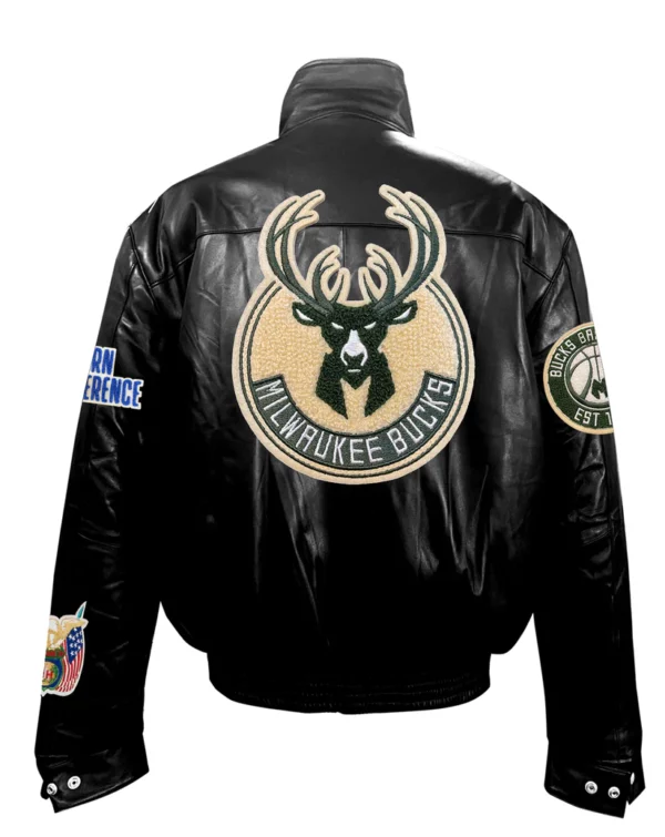 Milwaukee Bucks Full Leather Puffer Jacket