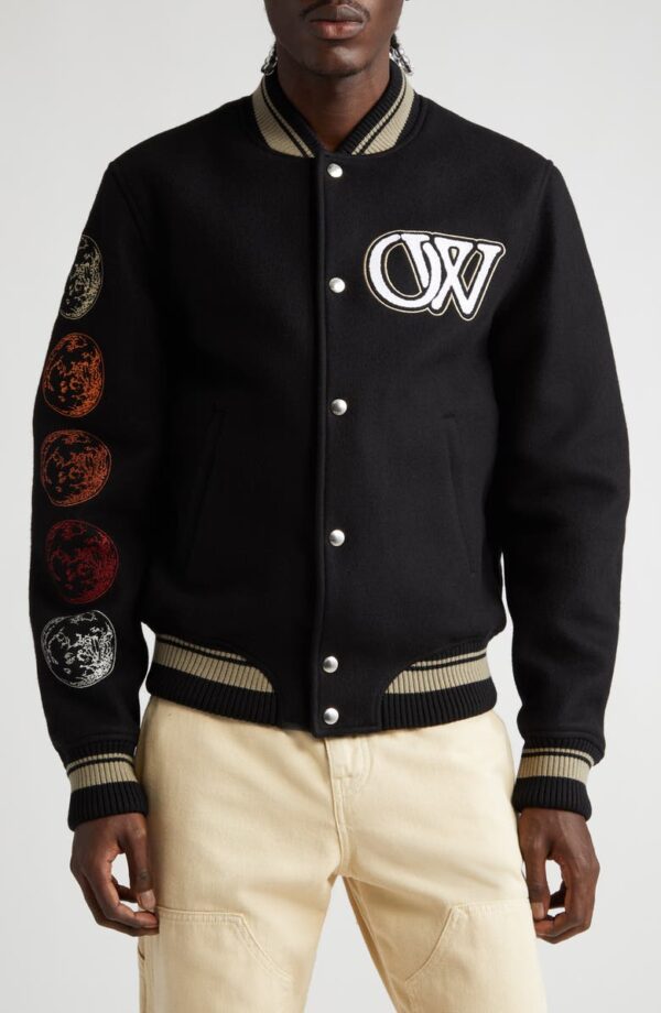 Off-white-Black-Wool-Blend-Varsity-Jacket